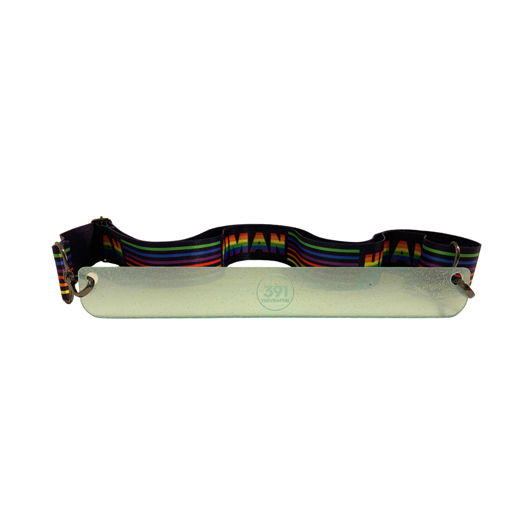 Human — 391 A15B · Marcador Página Acrílico Transparente Glitter Verde