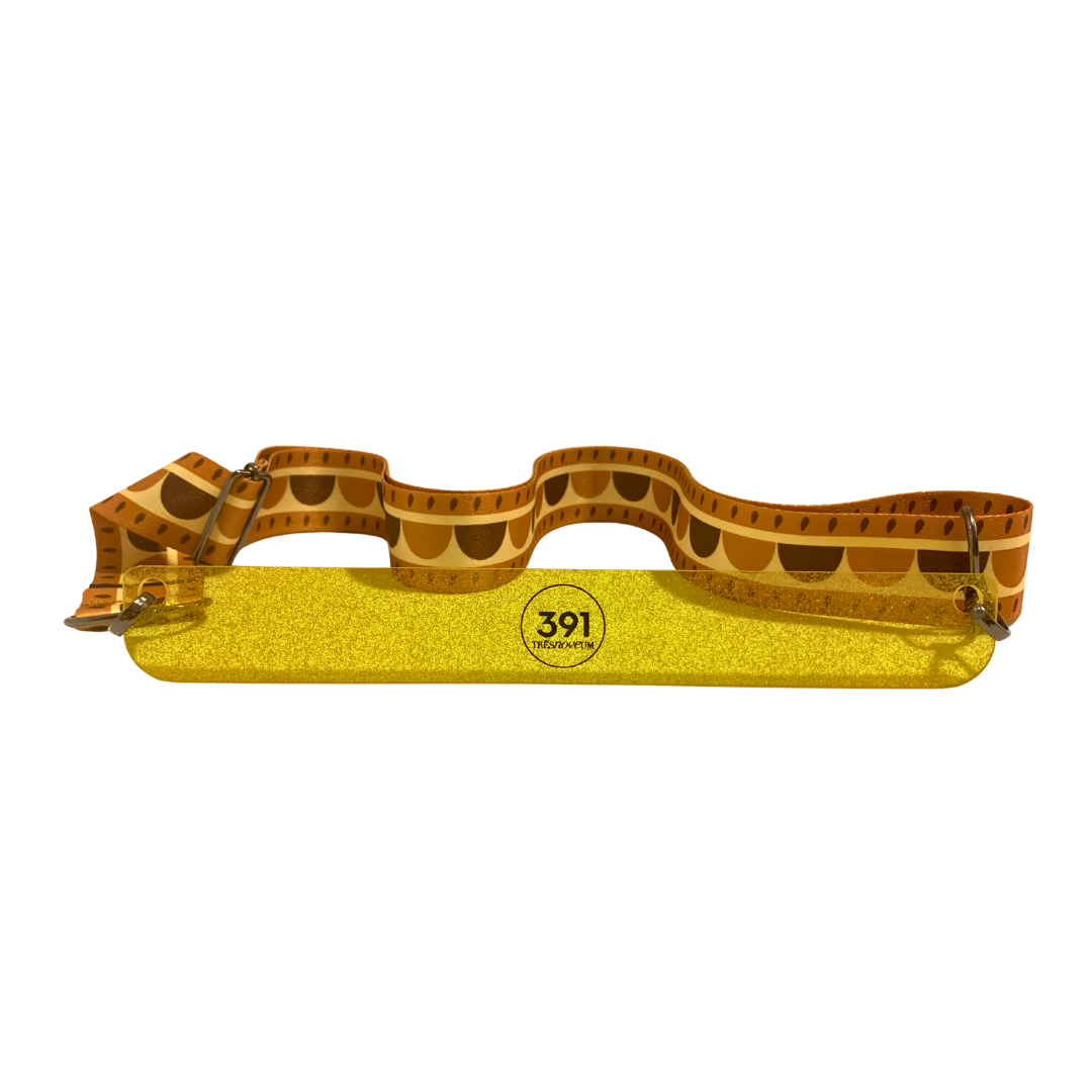 Xodó — 391 A20K · Marcador Página Acrílico Transparente Amarelo Purpurina